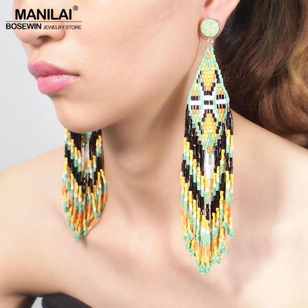 manilai bohemian beaded long tassel earrings for women handmade multicolor beads statement dangle earrings ethnic jewelry, Silver
manilai bohemian beaded long tassel earrings for women handmade multicolor beads statement dangle earrings ethnic jewelry, Silver