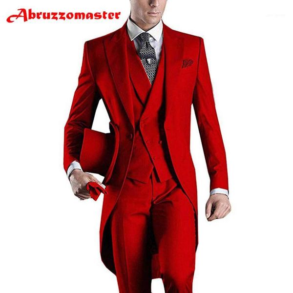 abruzzomaster red morning suits men's handsome 3 pieces formal wedding suits tailcoat suit set business suit for men1, White;black
abruzzomaster red morning suits men's handsome 3 pieces formal wedding suits tailcoat suit set business suit for men1, White;black