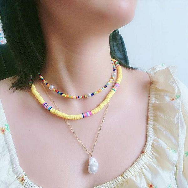 aesthetic 3 pieces set choker necklace for women polymer clay pearl seed beads strand pendant necklaces bohemian jewelry gift1, Golden;silver
aesthetic 3 pieces set choker necklace for women polymer clay pearl seed beads strand pendant necklaces bohemian jewelry gift1, Golden;silver