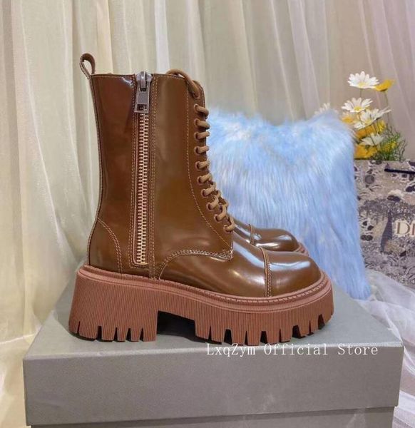 boots leather warm side zipper lace-up women motorcycle cool outdoor platform winter, Black
boots leather warm side zipper lace-up women motorcycle cool outdoor platform winter, Black