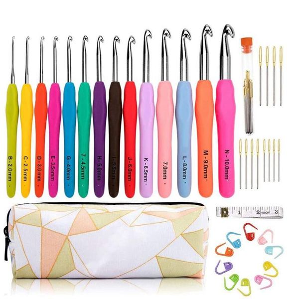 diy crochet hooks set ergonomic soft grip handle knitting needles kit with case knitting kit sewing tools, Black
diy crochet hooks set ergonomic soft grip handle knitting needles kit with case knitting kit sewing tools, Black
