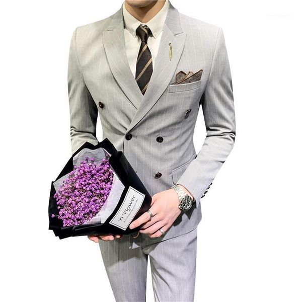 men's suits & blazers size m-5xl jacket vest pants men double breasted suit fashion striped groom wedding dress coat male casual busine, White;black
men's suits & blazers size m-5xl jacket vest pants men double breasted suit fashion striped groom wedding dress coat male casual busine, White;black