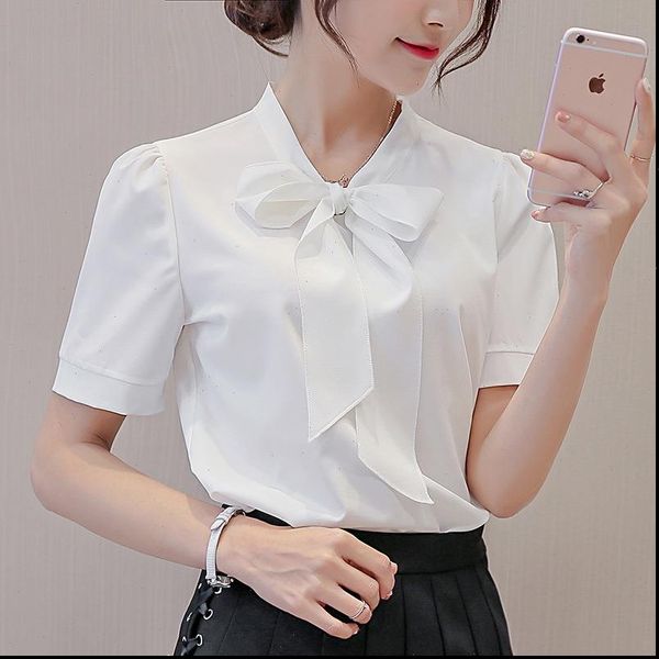 2021 summer women short sleeve blouse temperament ladies chiffon blouses bow knot solid colours ladies clothing plus size, White
2021 summer women short sleeve blouse temperament ladies chiffon blouses bow knot solid colours ladies clothing plus size, White