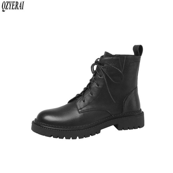 qzyerai new winter 100% genuine leather ankle women boots motorcycle boots lace-up female warm women shoes cowhide, Black
qzyerai new winter 100% genuine leather ankle women boots motorcycle boots lace-up female warm women shoes cowhide, Black