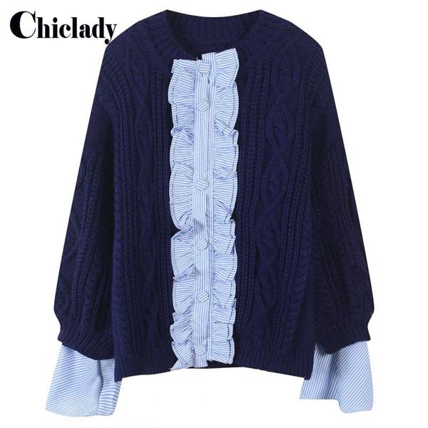 women's knits & tees chiclady autumn winter women clothes sweater loose casual patchwork ruched designer stylish cardigan sweter damski, White
women's knits & tees chiclady autumn winter women clothes sweater loose casual patchwork ruched designer stylish cardigan sweter damski, White