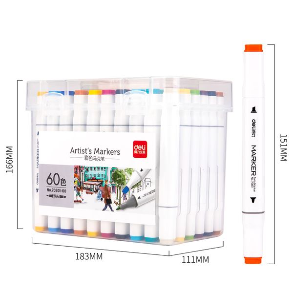 deli 70801 felt pen marker 12/24/36/48/60 colors twin tip manga drawing markers pen alcohol solvent ink painting art supplies
deli 70801 felt pen marker 12/24/36/48/60 colors twin tip manga drawing markers pen alcohol solvent ink painting art supplies