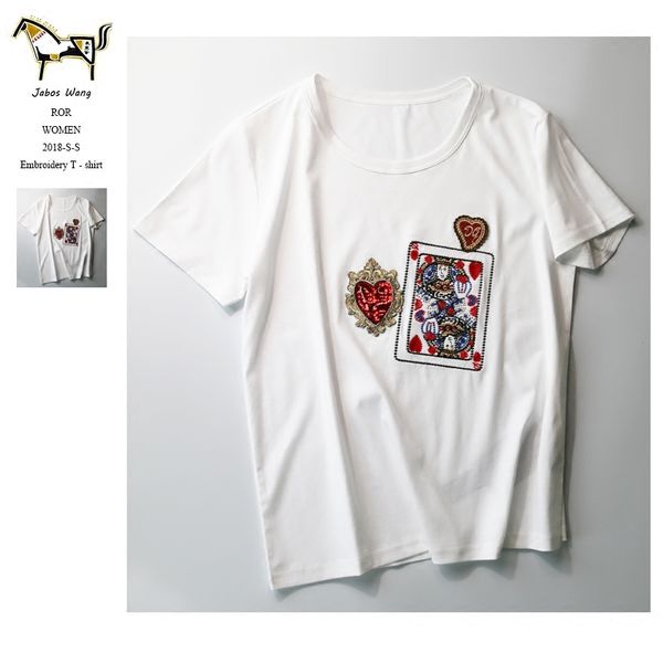 2020 summer new love poker embroidered white shirt feminine loose half sleeve fashion 97lz
2020 summer new love poker embroidered white shirt feminine loose half sleeve fashion 97lz
