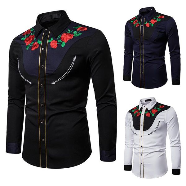 men fashion casual long sleeved printed shirt slim fit male social business dress shirt brand men clothing soft comfort a45, White;black
men fashion casual long sleeved printed shirt slim fit male social business dress shirt brand men clothing soft comfort a45, White;black