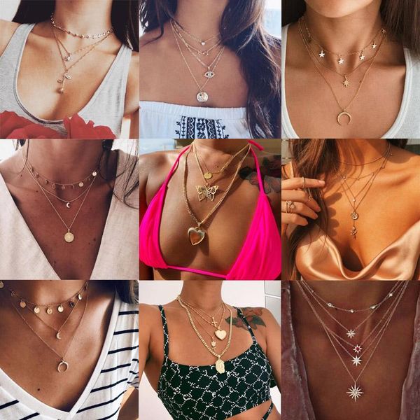 pendant necklaces fnio vintage multi- crystal necklace for women multiple layers moon star fashion boho jewelry gift, Silver
pendant necklaces fnio vintage multi- crystal necklace for women multiple layers moon star fashion boho jewelry gift, Silver