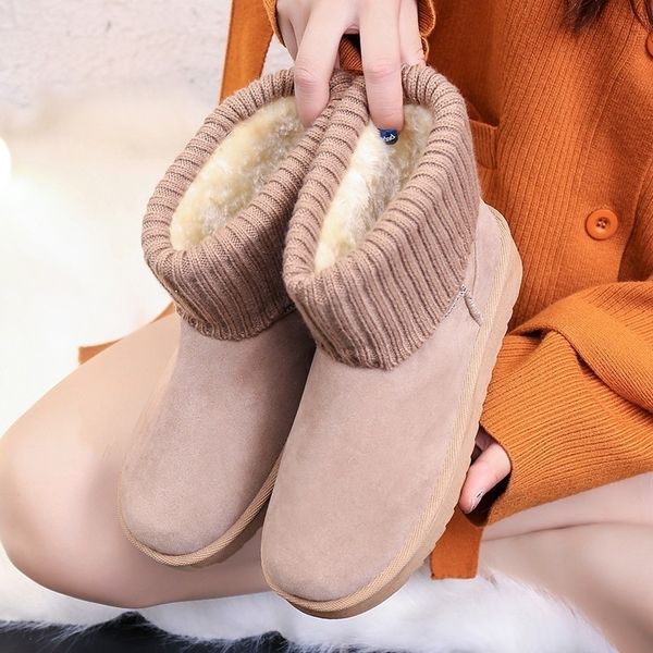 women's snow boots winter fashion wild female classic shoes simple thick warm non-slip waterproof shoes round head boots aa y200114, Black
women's snow boots winter fashion wild female classic shoes simple thick warm non-slip waterproof shoes round head boots aa y200114, Black