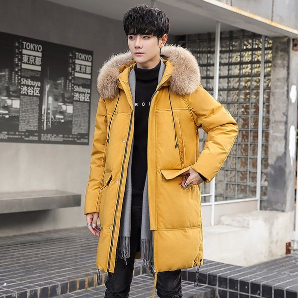 men's winter new mid long jacket thickened windproof warm white duck down coat trend, Black
men's winter new mid long jacket thickened windproof warm white duck down coat trend, Black