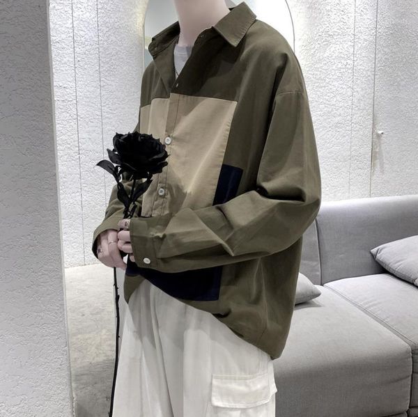2020spring and autumn new youth fashion loose color matching long-sleeved shirt fashion casual plus size haki/ green1, White;black
2020spring and autumn new youth fashion loose color matching long-sleeved shirt fashion casual plus size haki/ green1, White;black