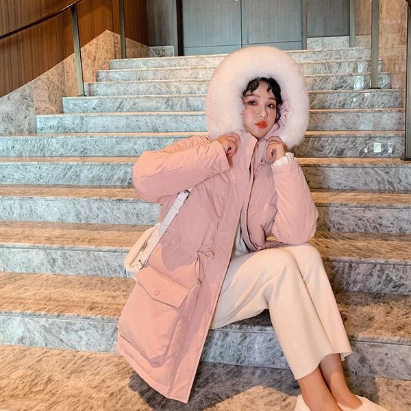 super large feather collar korean down jacket women's middle and long style slim waist fashion thickened hooded jacket1, Black
super large feather collar korean down jacket women's middle and long style slim waist fashion thickened hooded jacket1, Black