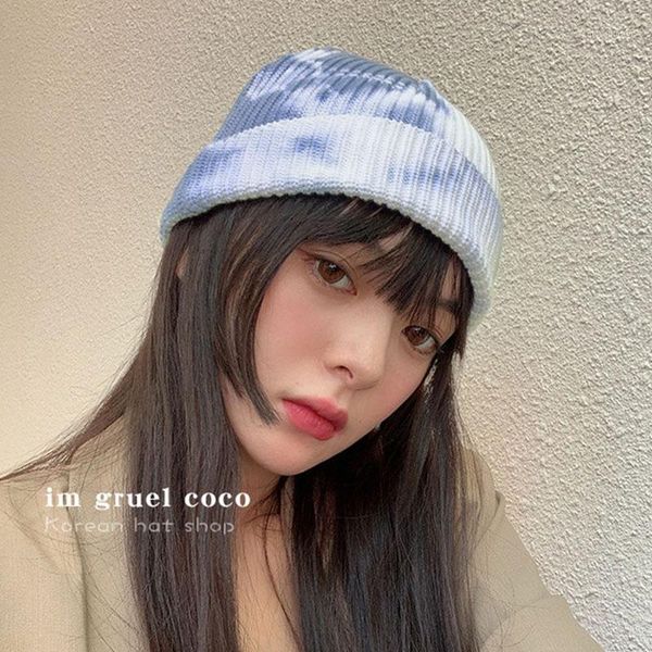 autumn winter tie-dye print knitted baotou cap for women japanese style thin couple wool hat1, Blue;gray
autumn winter tie-dye print knitted baotou cap for women japanese style thin couple wool hat1, Blue;gray