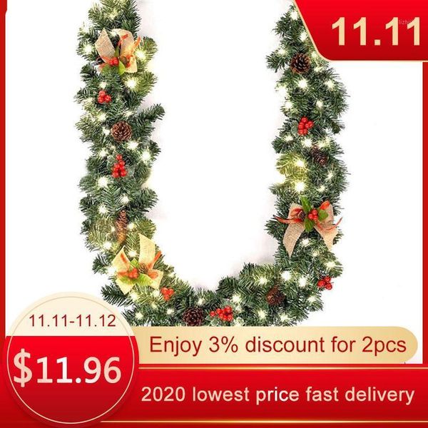 1.8m christmas decoration ribbon xmas tree decoration garland for fireplace stair handrail green tree rattan metal wire1
1.8m christmas decoration ribbon xmas tree decoration garland for fireplace stair handrail green tree rattan metal wire1