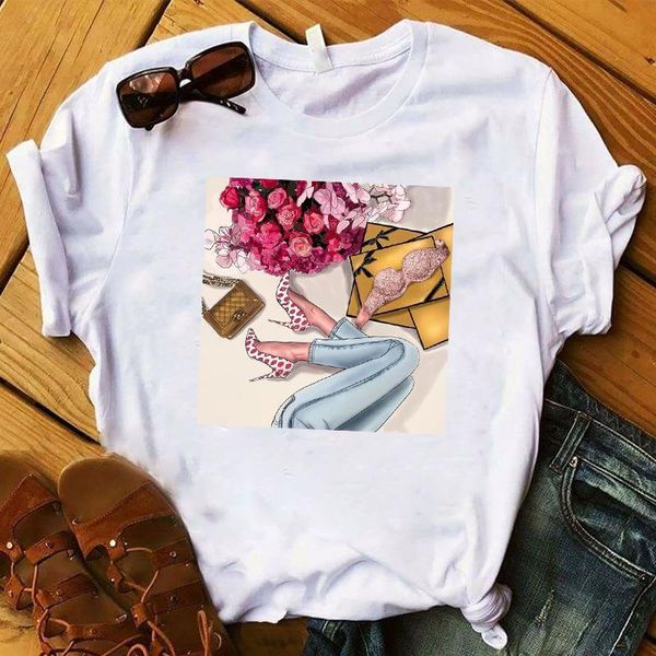 women lady t shirt elegant printed tshirt ladies short sleeve loose tee shirt women female clothes graphic t-shirt, White
women lady t shirt elegant printed tshirt ladies short sleeve loose tee shirt women female clothes graphic t-shirt, White