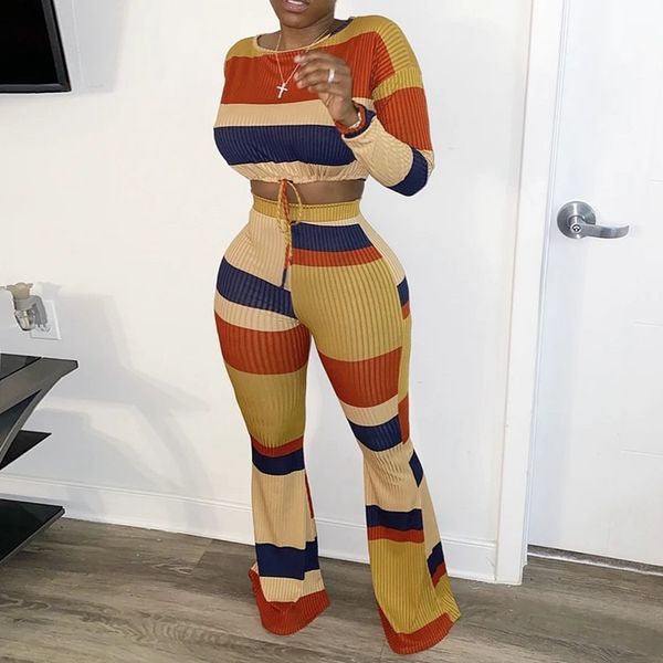 oeak women two piece set autumn crop wide leg pants long sleeve striped patchwork female bodycon slim clothing suits 2020
oeak women two piece set autumn crop wide leg pants long sleeve striped patchwork female bodycon slim clothing suits 2020