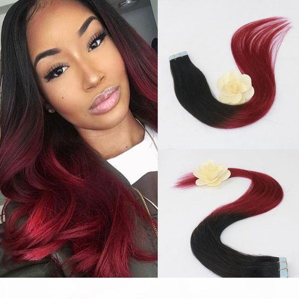 2.5g pc 20pcs straight natural black to burg ombre tape in colored hair extensions 100% remy human hair with long hold tape
2.5g pc 20pcs straight natural black to burg ombre tape in colored hair extensions 100% remy human hair with long hold tape