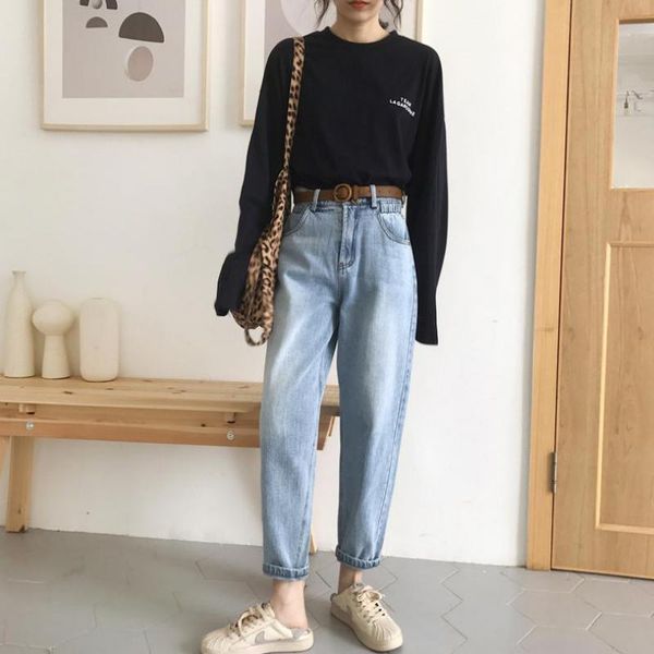 women's jeans womens denim spring boyfriends vintage elastic waist high pure color leisure comfort plus size harun pants, Blue
women's jeans womens denim spring boyfriends vintage elastic waist high pure color leisure comfort plus size harun pants, Blue