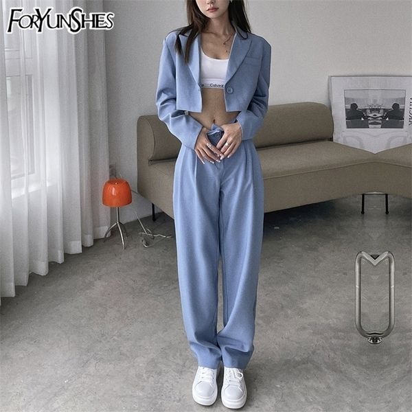 women one button casual cropped blazer jacket+high waist straight draping effect pants autumn korean harajuku suits 220315, White
women one button casual cropped blazer jacket+high waist straight draping effect pants autumn korean harajuku suits 220315, White