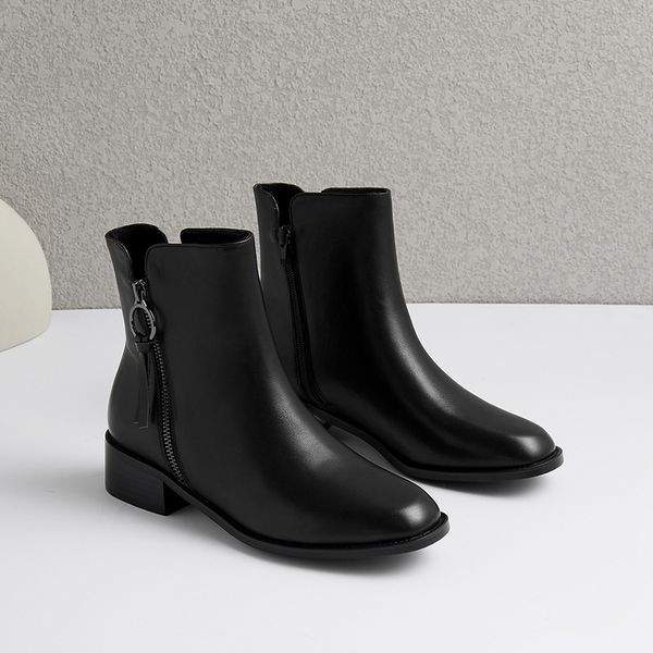 2021 women's superior woman's short boots for autumn and winter solid double s6ou, Black
2021 women's superior woman's short boots for autumn and winter solid double s6ou, Black