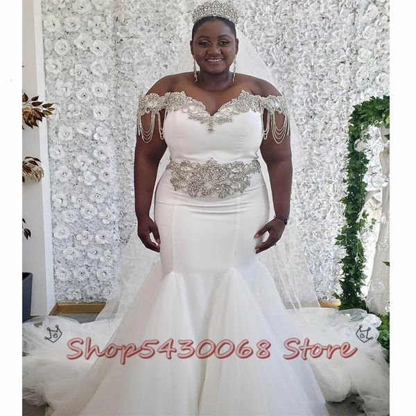 2021 new frizzy african crystals mermaid plus black female girl off the shoulder satin wedding gowns custom size au63, White
2021 new frizzy african crystals mermaid plus black female girl off the shoulder satin wedding gowns custom size au63, White