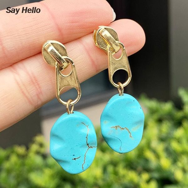 say hello fashion zipper head design turquoises metal inlaid stones beads earrings fine alloy earrings jewelry women e50307, Silver
say hello fashion zipper head design turquoises metal inlaid stones beads earrings fine alloy earrings jewelry women e50307, Silver