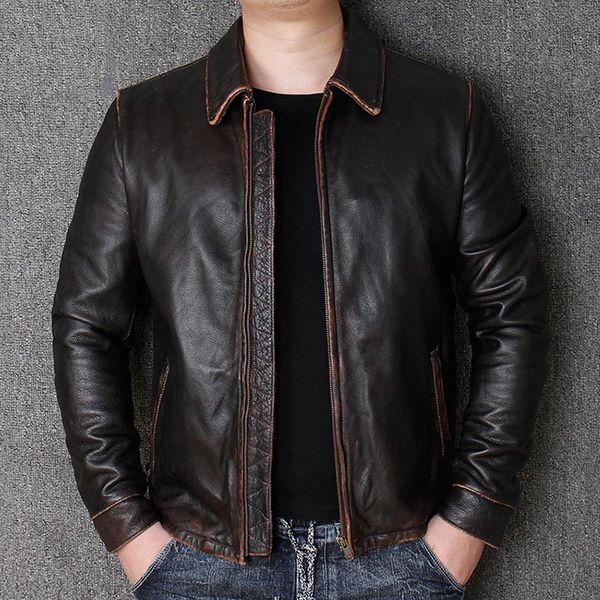 women's leather & faux russian style mens real cow jacket coats biker genuine dress suit coat male a578, Black
women's leather & faux russian style mens real cow jacket coats biker genuine dress suit coat male a578, Black