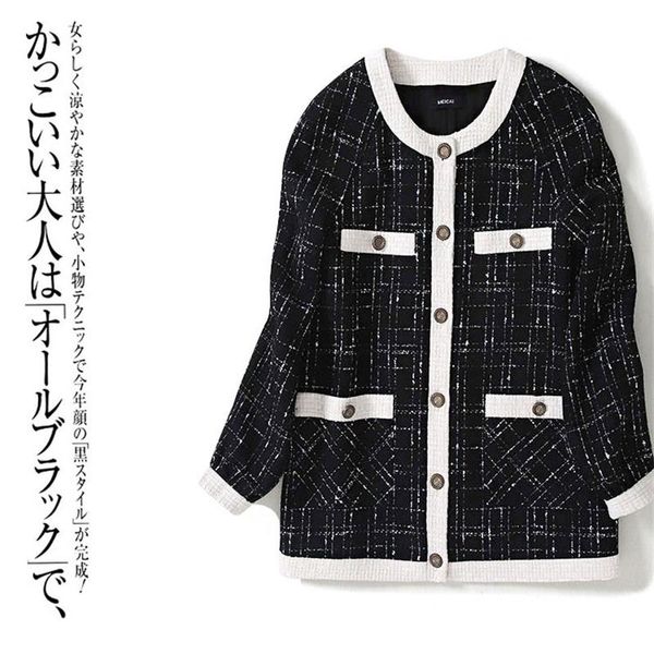 handmade luxury blazer suits for women fashion o neck grid tweed contrast color single breasted loose blazers coat black, White;black
handmade luxury blazer suits for women fashion o neck grid tweed contrast color single breasted loose blazers coat black, White;black