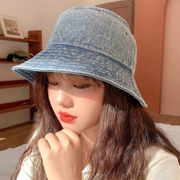 vintage washed denim cotton bucket hat harajuku hip hop wide brim sunscreen breathable eyelet fisherman cap, Blue;gray
vintage washed denim cotton bucket hat harajuku hip hop wide brim sunscreen breathable eyelet fisherman cap, Blue;gray