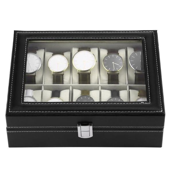 10/6 Grids Wristwatch Box Holder Pu Leather Watch Box Watches Display Rectangle Jewelry Storage Boxes Jewelry