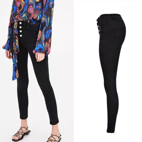 women's jeans 2021 black fashion high waist single button women pencil slim skinny denim pants1, Blue
women's jeans 2021 black fashion high waist single button women pencil slim skinny denim pants1, Blue