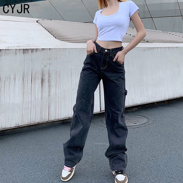 cyjr fashion 2020 new smoke grey bf retro casual high waist wide legs ins straight barrel baggy jeans for women y1214, Blue
cyjr fashion 2020 new smoke grey bf retro casual high waist wide legs ins straight barrel baggy jeans for women y1214, Blue