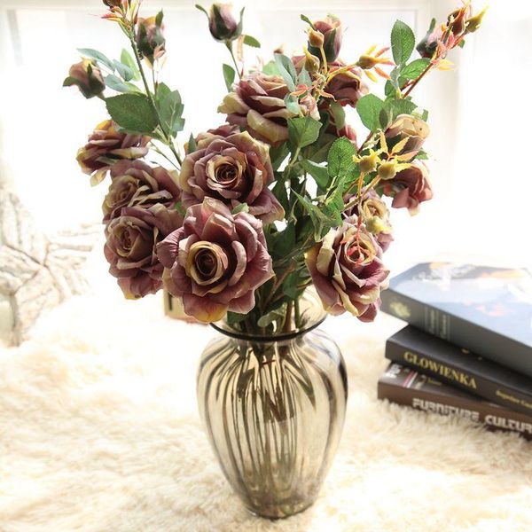 decorative flowers & wreaths 3 heads french artificial silk rose floral bouquet fake flower arrange table wedding decor party accessory
decorative flowers & wreaths 3 heads french artificial silk rose floral bouquet fake flower arrange table wedding decor party accessory