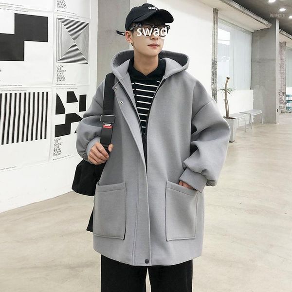 2020 autumn and winter new youth popular loose men's hooded mid-length woolen coat fashionable casual solid color s-2xl1, Black
2020 autumn and winter new youth popular loose men's hooded mid-length woolen coat fashionable casual solid color s-2xl1, Black