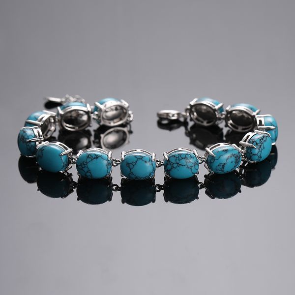 s925 sterling silver turquoise amethyst labradorite bracelet natural gemstone jewelry party anniversary engagement gift q1210, Black
s925 sterling silver turquoise amethyst labradorite bracelet natural gemstone jewelry party anniversary engagement gift q1210, Black
