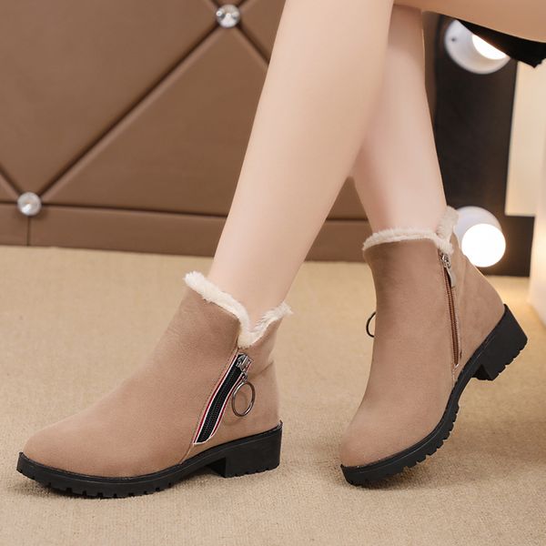 women winter boots faux suede warm plush ankle boots solid color zipper female snow boots simple soft design plus size shoes 201021, Black
women winter boots faux suede warm plush ankle boots solid color zipper female snow boots simple soft design plus size shoes 201021, Black