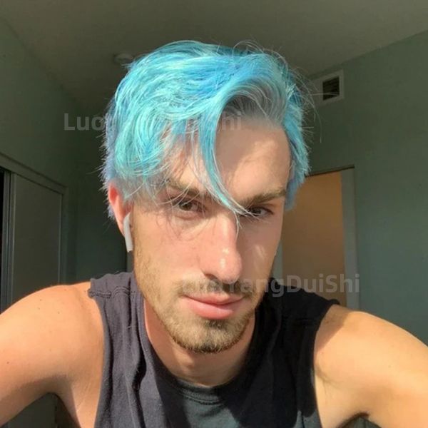 2021 new selling blue masculine trend wig short partial wig set men's chemical fiber hair set spot, Black
2021 new selling blue masculine trend wig short partial wig set men's chemical fiber hair set spot, Black