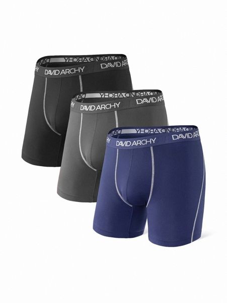 men 3pcs letter graphic contrast stitch boxer brief k2fu#, Black;brown
men 3pcs letter graphic contrast stitch boxer brief k2fu#, Black;brown