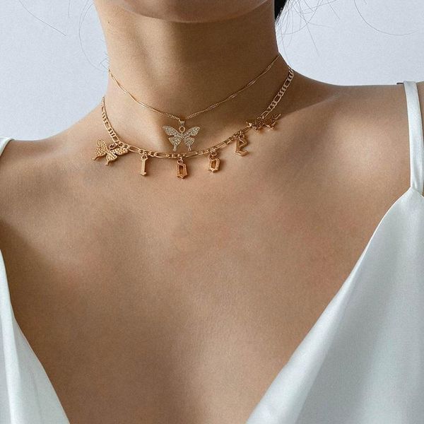 multi layer animal personality jewelry european and american simple butterfly letter love necklace for women, Silver
multi layer animal personality jewelry european and american simple butterfly letter love necklace for women, Silver