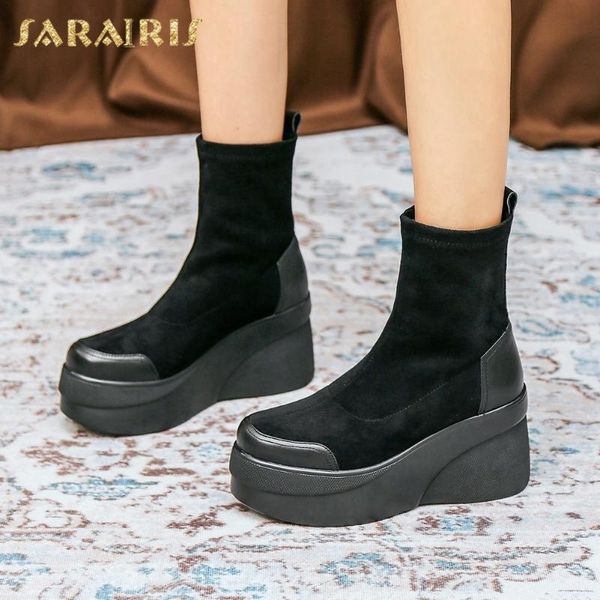 sarairis 2020 new design elastic flock slip on ins dropship boots woman shoes wedges high heels trendy leisure boot women, Black
sarairis 2020 new design elastic flock slip on ins dropship boots woman shoes wedges high heels trendy leisure boot women, Black
