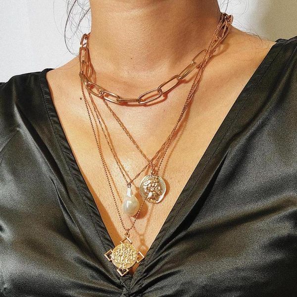 punk multi layered simulated pearl choker necklace coin collar statement carved coin pendant necklace women girls jewelry, Silver
punk multi layered simulated pearl choker necklace coin collar statement carved coin pendant necklace women girls jewelry, Silver
