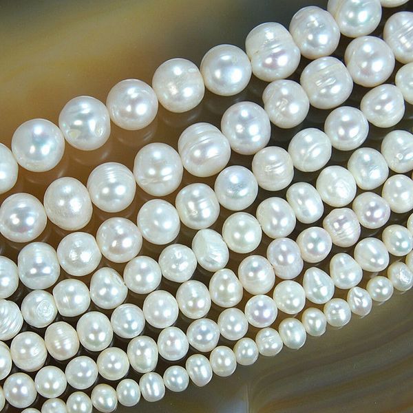 wholesale natural cultured freshwater white pearl round loos beads 14" strand, Black
wholesale natural cultured freshwater white pearl round loos beads 14" strand, Black