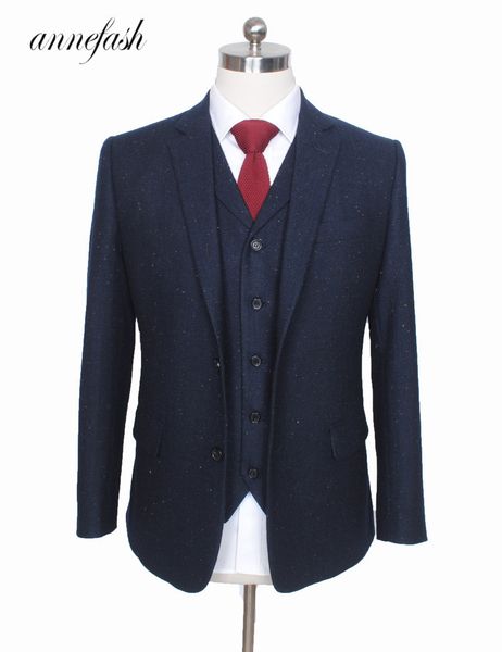 custom made retro melange color spot copper navy woolen tweed suit british style mens suit slim fit blazer wedding suit 3pcs 201013, White;black
custom made retro melange color spot copper navy woolen tweed suit british style mens suit slim fit blazer wedding suit 3pcs 201013, White;black