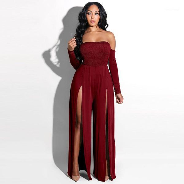 off shoulder elegant long sleeves women jumpsuit high waist split casual body femme full length soild rompers womens jumpsuit1, Black;white
off shoulder elegant long sleeves women jumpsuit high waist split casual body femme full length soild rompers womens jumpsuit1, Black;white