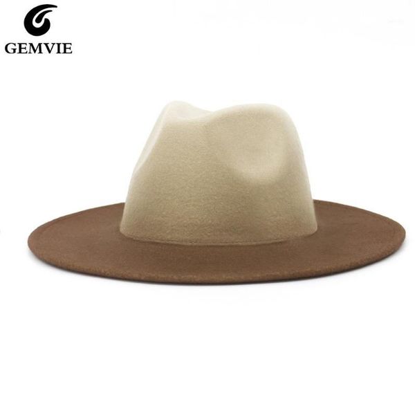 gemvie gradient color wide brim felt fedora hat for women men autumn winter panama gamble jazz cap1, Blue;gray
gemvie gradient color wide brim felt fedora hat for women men autumn winter panama gamble jazz cap1, Blue;gray