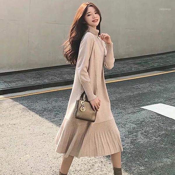 dress high neck versatile sweater long over the knee autumn and winter bottoming shirt 2020 new knit sweater long sleeve dress1, Black;gray
dress high neck versatile sweater long over the knee autumn and winter bottoming shirt 2020 new knit sweater long sleeve dress1, Black;gray