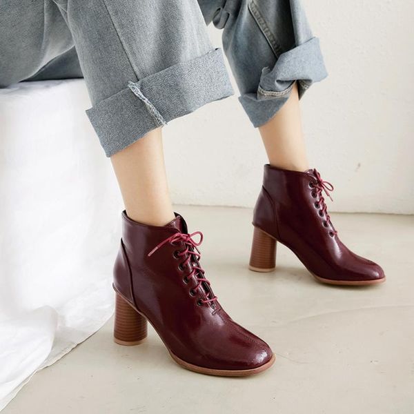 boots women comfy round thick high heels ankle fashion square toe cross-tied autumn winter ladies shoes size 34-48, Black
boots women comfy round thick high heels ankle fashion square toe cross-tied autumn winter ladies shoes size 34-48, Black