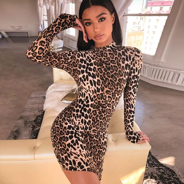 leopard printed dress women long sleeve high neck bodycon mini dress spring summer fashion evening party dresses, Black;gray
leopard printed dress women long sleeve high neck bodycon mini dress spring summer fashion evening party dresses, Black;gray