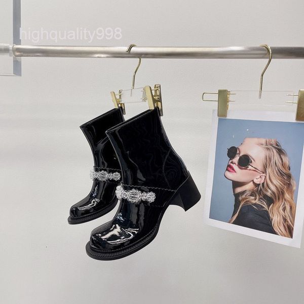 boots high end quality small short boots women's autumn winter pearl big head leather thick bottom patent heel high, Black
boots high end quality small short boots women's autumn winter pearl big head leather thick bottom patent heel high, Black